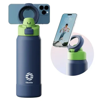 FEIJIAN 710/950ML Stainless Steel Sports Water Bottle with Magnetic Phone Holder Bouncing cover Insulation Cup Magnetic Thermos