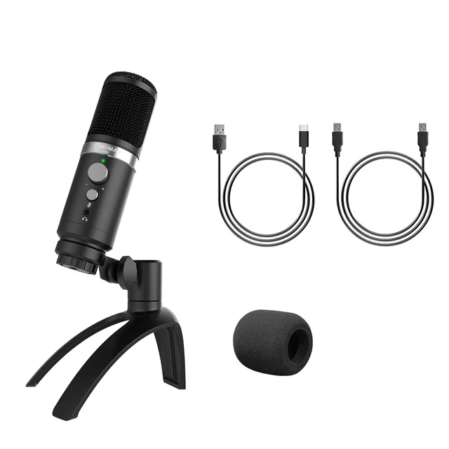 MOMAN EM1 Podcast Microphone USB PC Plug & Play for Recording Live  Streaming