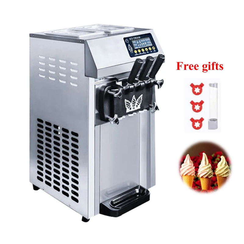 

Soft Serve Ice Cream Machine Desktop Ice Cream Makers Stainless Steel Sweet Cones Freezing Equipment Vending Machine