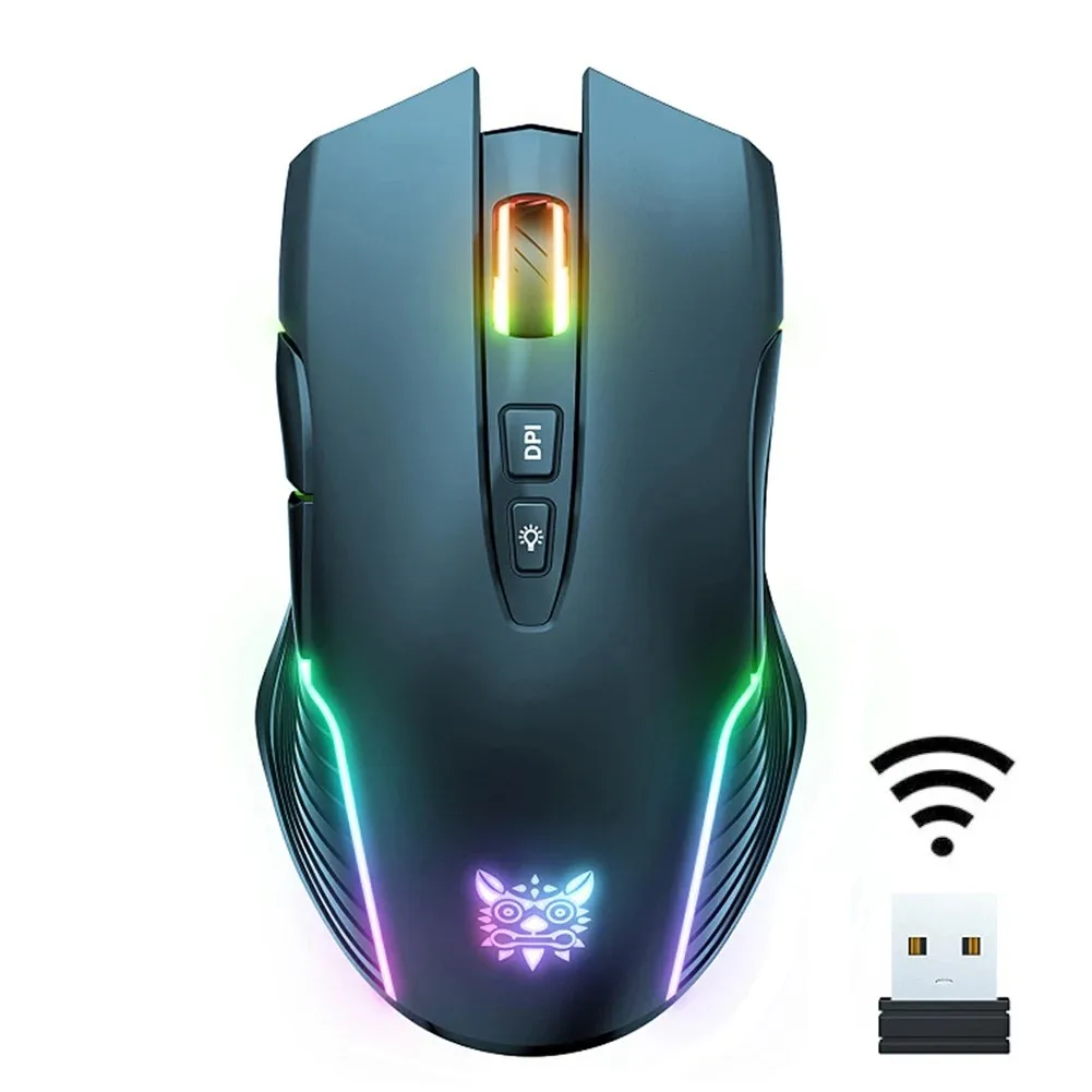 Беспроводная игровая мышь Onikuma CW905, 6400 DPI, дышащая, оптическая, USB, 7 кнопок, розовая, для киберспорта, геймерская компьютерная мышь для ноутбука, ПК