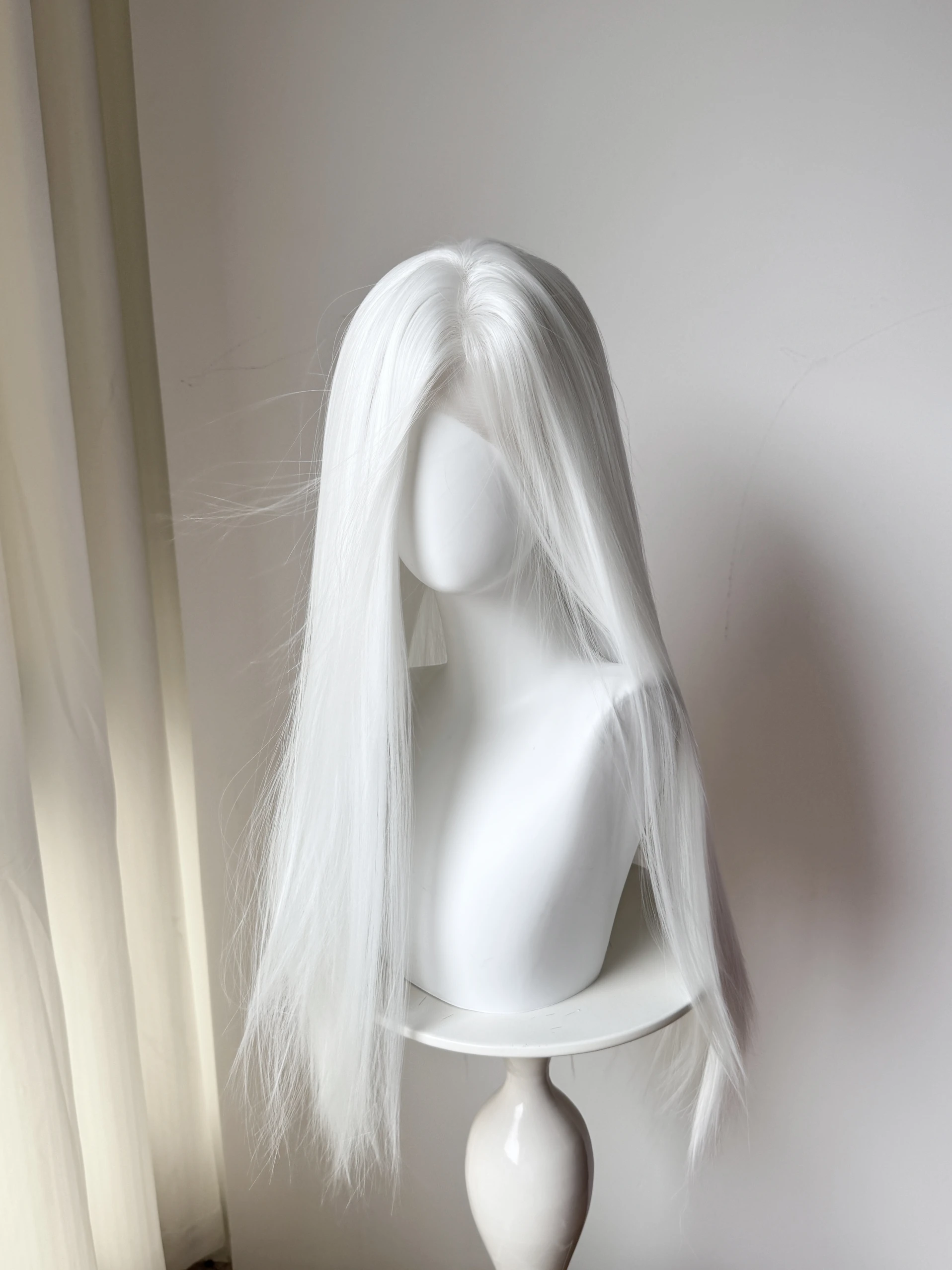 13*4 Lace Front Wig White Long Straight Wig for Women High Quality Synthetic High Temperature Fiber for Cosplay 가발 парик