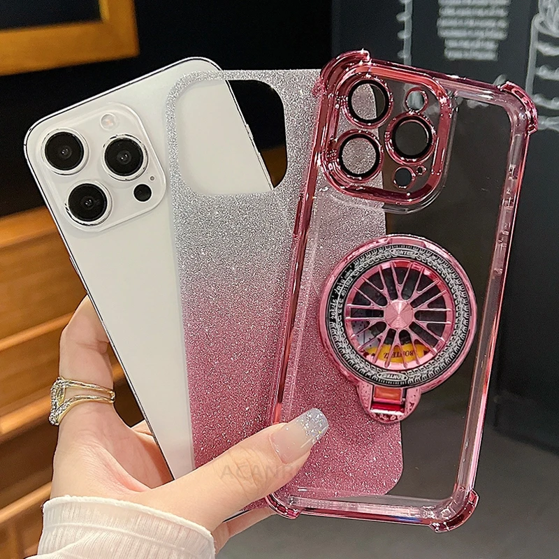 Plating Rotate Gyro Holder Silicone Stand Case