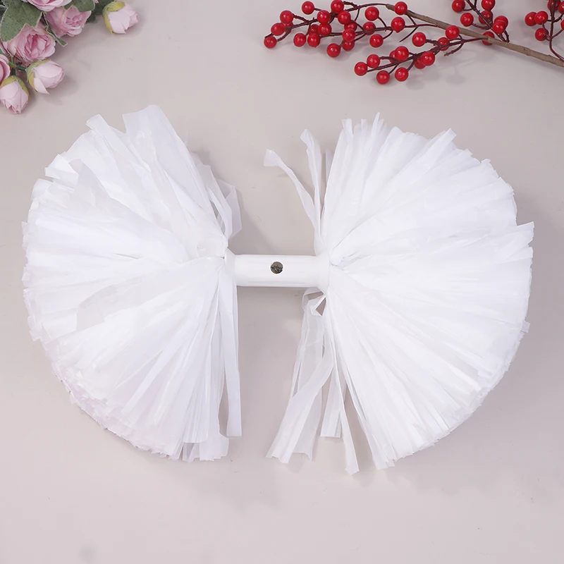 Colorful Matte Cheerleading Pom Poms With Handle Big Cheer Balls Hand Dance Accessories For Women Girl Kids