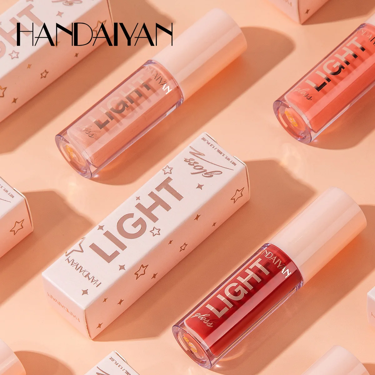 

HANDAIYAN Mirror Water Glow Liquid Lacquer Glow Glass 12 Colors Moisturizing Pearlescent Lip Nectar Lip Gloss Lip Glaze Cosmetic