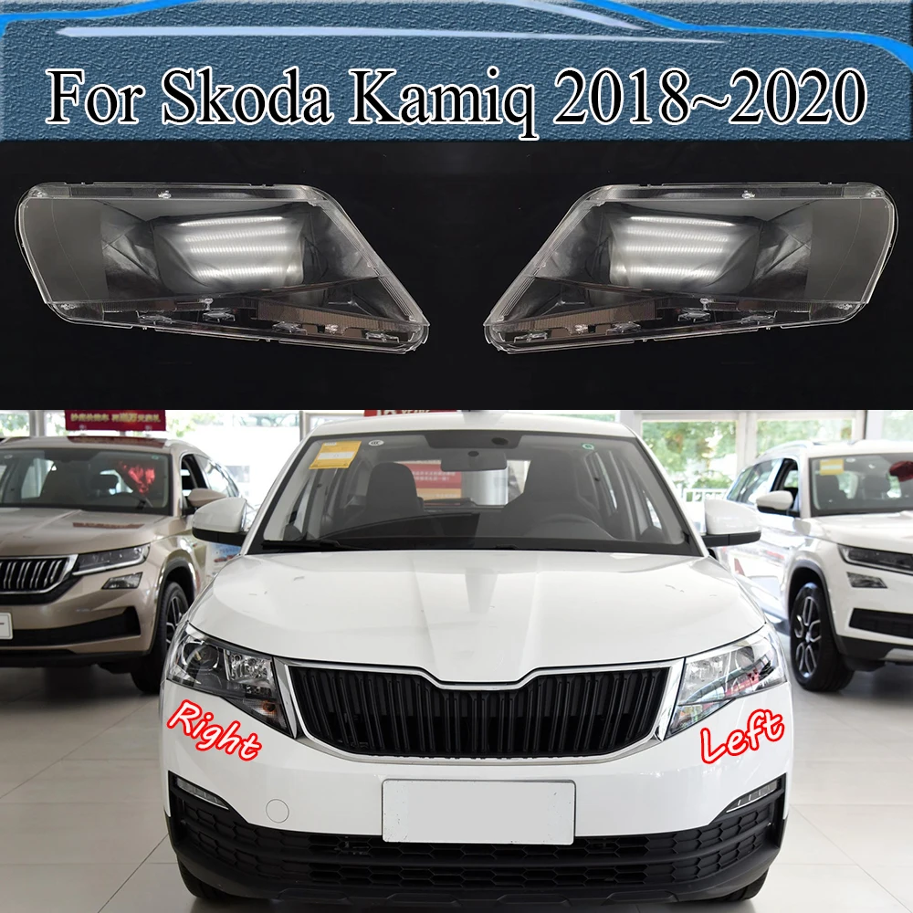 

Налобный фонарь для Skoda Kamiq 2018 ~ 2020, чехол для фары, прозрачная линза, оргстекл, замена оригинального абажура