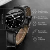 5PCS/Set Men's Business Watches Fashion Arabic Dial Leather Band Quartz Watch Bracelets Set（Without Box） 5