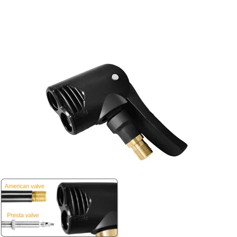 Dual Head Bicycle Pump Nozzle Hose Adapter with Valve Converter
