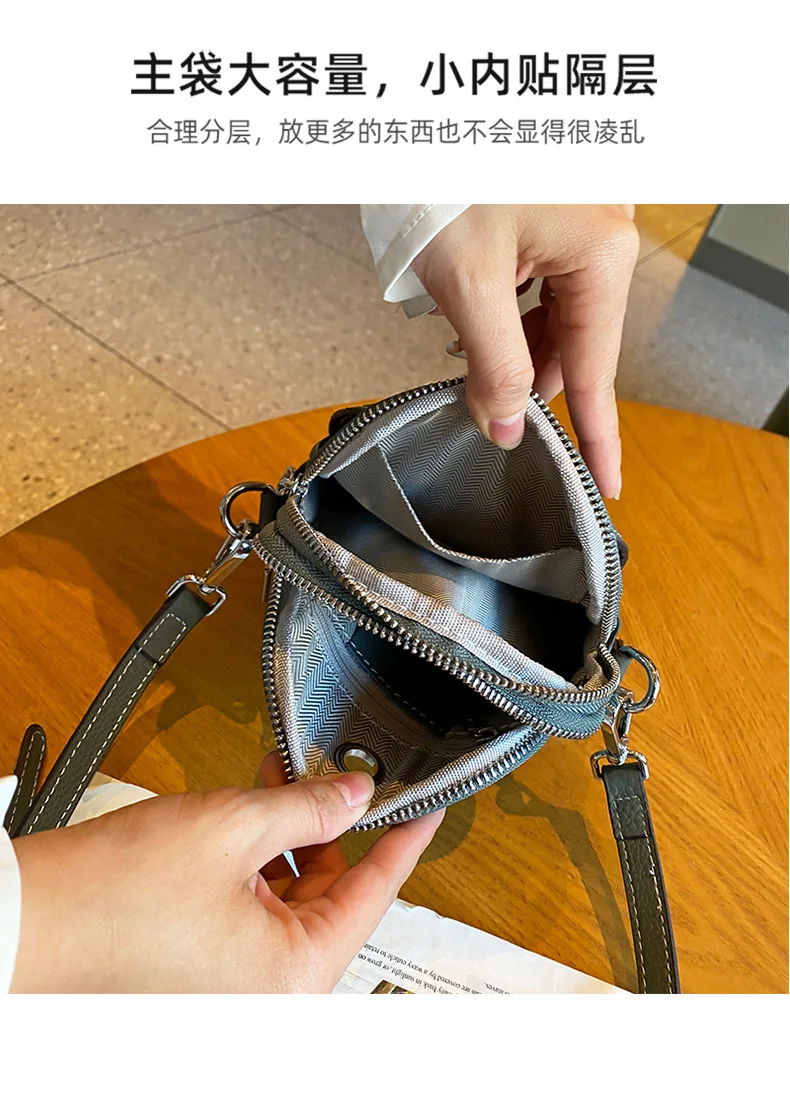 2023 Summer New Women's Real Cowhide Phone Bag Fashionable Versatile Shoulder Crossbody Bag Lady Casual Purse Genuine Leather