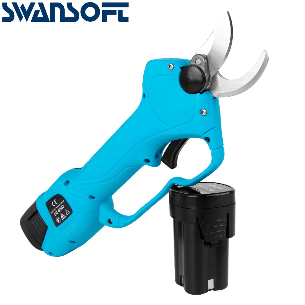 8603 28mm Swansoft cortador de grama portátil recarregável, tesoura poda eletrica, aparador de grama 5