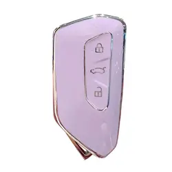 Premium Soft TPU 3 - Button Car Key Protector Case (Purple)