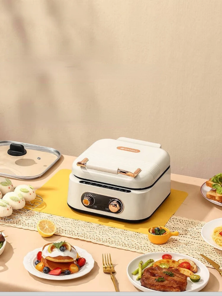 L Frying and Baking Steam Cooker Kitchen Multi-Functional Non-Stick 2.5L Electric Roaster Pan plus-Sized Deepening Pancake