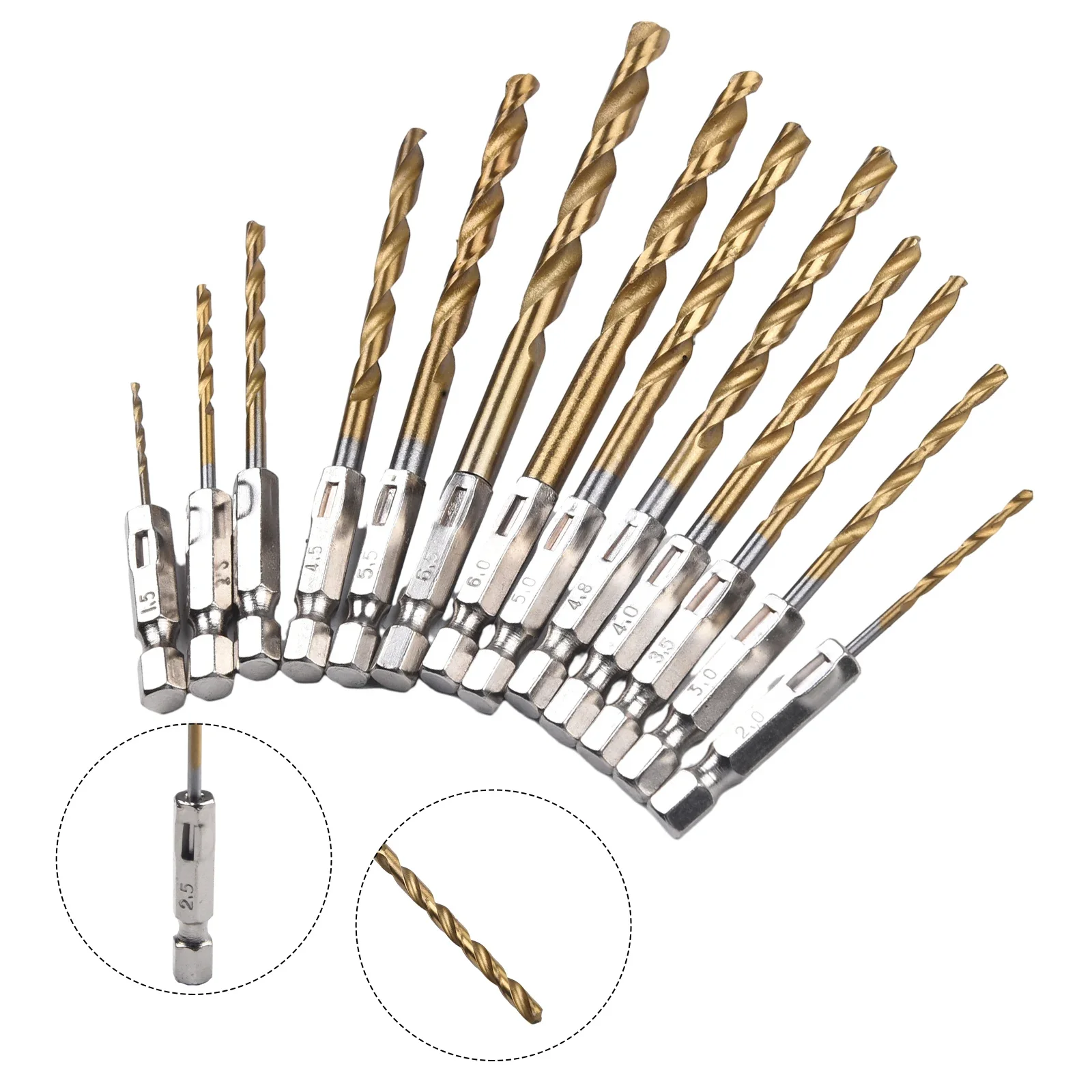 하이 퀄리티 HSS 드릴 비트 세트, 고속 스틸 OPP 플라스틱 가방, 1.5-6.5mm, 13 개, 164g