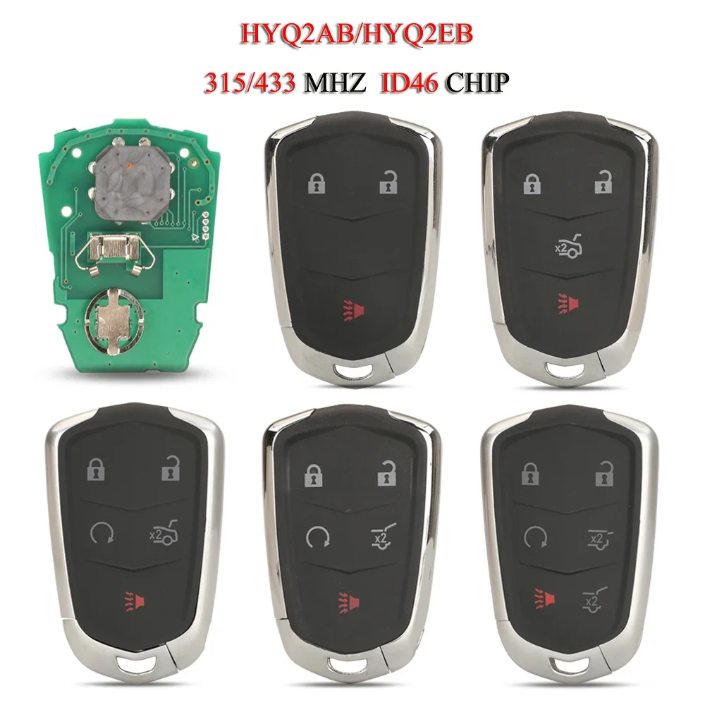 

HYQ2AB HYQ2EB умный Автомобильный ключ для Cadillac Escalade ESV ATS CTS SRX XTS 315/433 МГц ID46 PCF7937E 3/4/5/6 кнопки