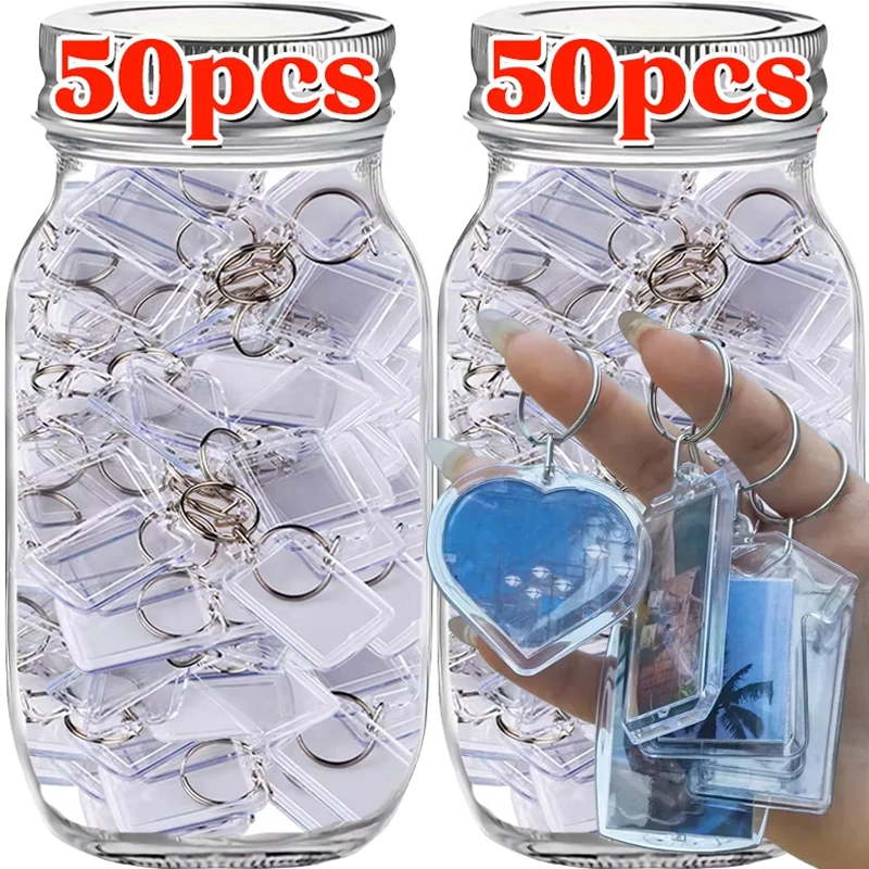 5/50pcs Transparent Rectangle Blank Clear Acrylic Insert Photo Picture Frame Keyring Keychain DIY Split Ring Key Chain 2035 5/50pcs Transparent Rectangle Blank Clear Acrylic Insert Photo Picture Frame Keyring Keychain DIY Split Ring Key Chain 2035