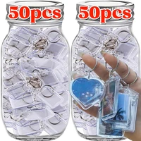 5/50pcs Transparent Rectangle Blank Clear Acrylic Insert Photo Picture Frame Keyring Keychain DIY Split Ring Key Chain 2035
