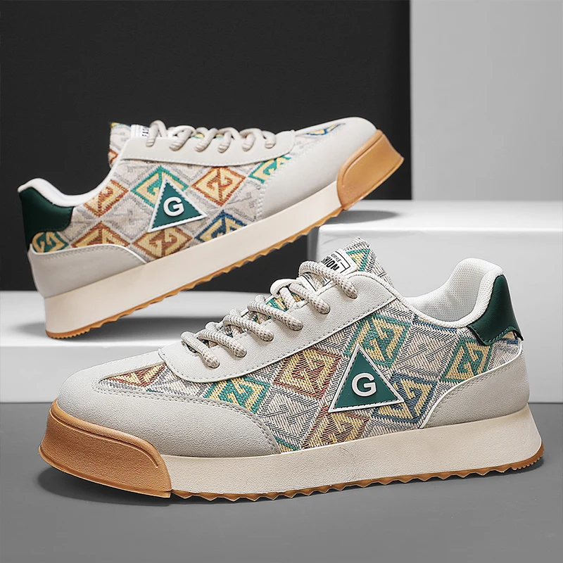 

Роскошные дизайнерские туфли в стиле ретро для мужчин, дышащие оригинальные мужские кроссовки с низким вырезом, модные повседневные мужские спортивные туфли на платформе