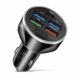 Caricabatterie per auto USB-C veloce a 4 porte ad alta potenza con PD 250W e tecnologia QC 3.0