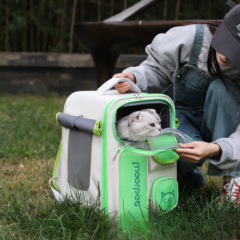 Large Capacity Cat Carrier Backpack Adjustable Strap Pet Carrying Bag Foldable Cat Backpack for Outdoor Travel