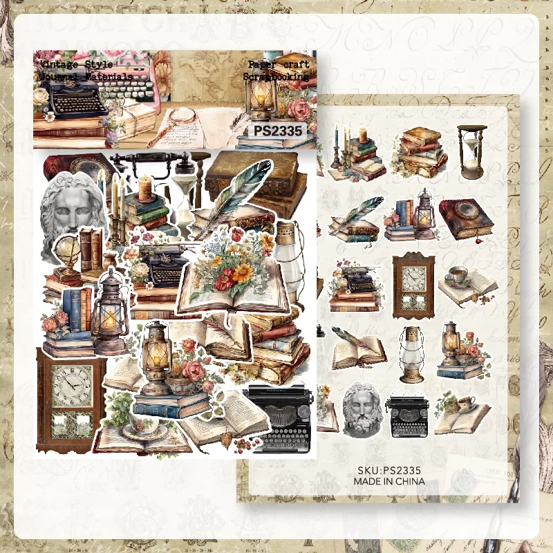 Vintage Middle Ages/Fairy Elf/Travel Memory Stickers Die Cuts Sticker Collection Kit DIY Scrapbooking Planner/Card Making 40pcs