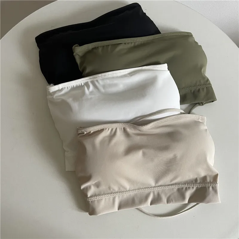 Description Picture 4 of itemSeamless Tube Top Ice Silk Sexy Wrap Chest for Women Push Up Bras Strapless Underwear Solid Color Bralette Lingerie Tops
