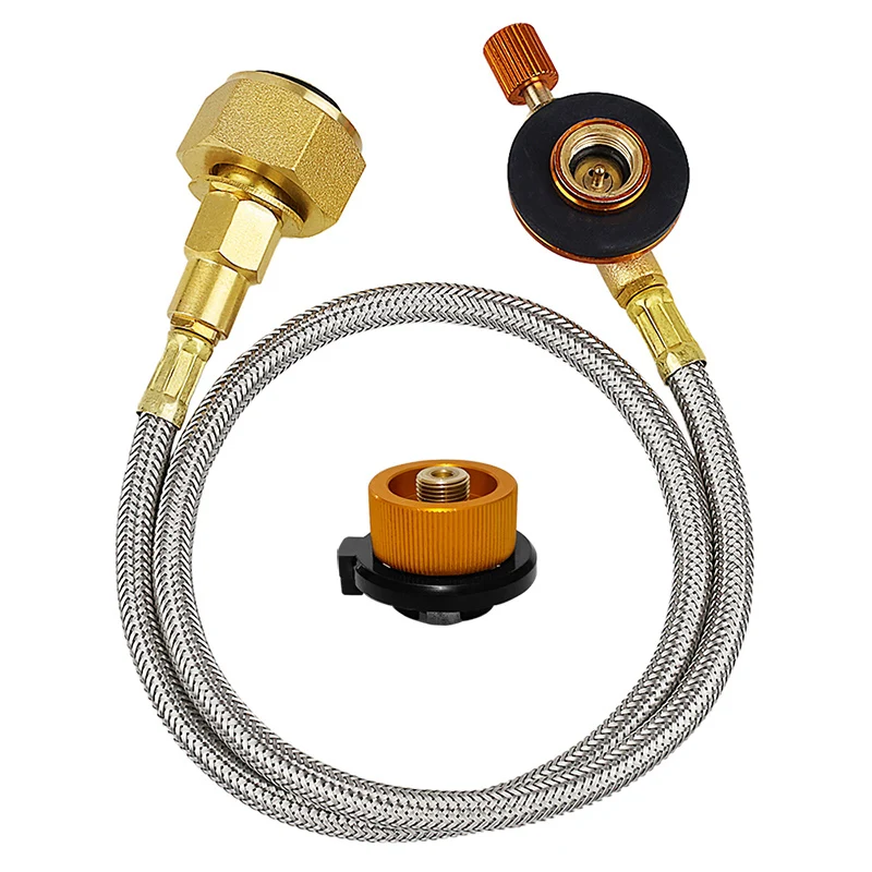 Description Picture 3 of itemGas Cylinder Filling Adapter Camping Gas Stove Burner Hiking Outdoor Burner Gas Tank Furnace Connector Valve Braided Hose