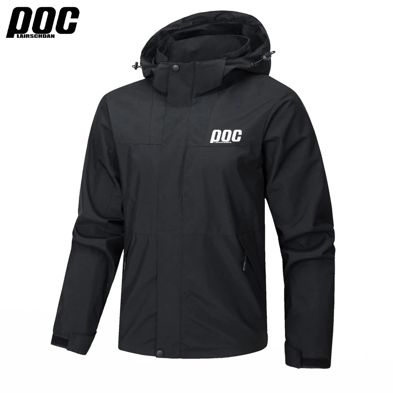 LairschDan POC Cycling Waterproof Jacket Men New Breathable Reflective Hooded Raincoat Waterproof Outdoor Sport Windbreaker