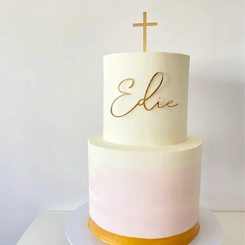 

Name and Age Charm,Customized name birthday cake decoration，Baptist cake topper,First Eucharist Cake Decoration，baptismal cross
