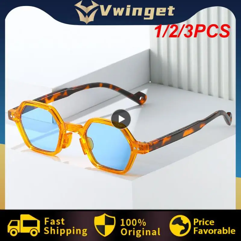 

Солнцезащитные очки в стиле ретро с двойной перемычкой для мужчин и женщин, модные градиентные трендовые ажурные леопардовые синие солнечные очки, 1/2/3 шт.