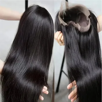100% Human Hair Brazilian 5x5 Glueless Wear and Go Wig 28 30 40 Inch 13x4 13x6 HD Transparent Bone Straight Lace Frontal Wigs