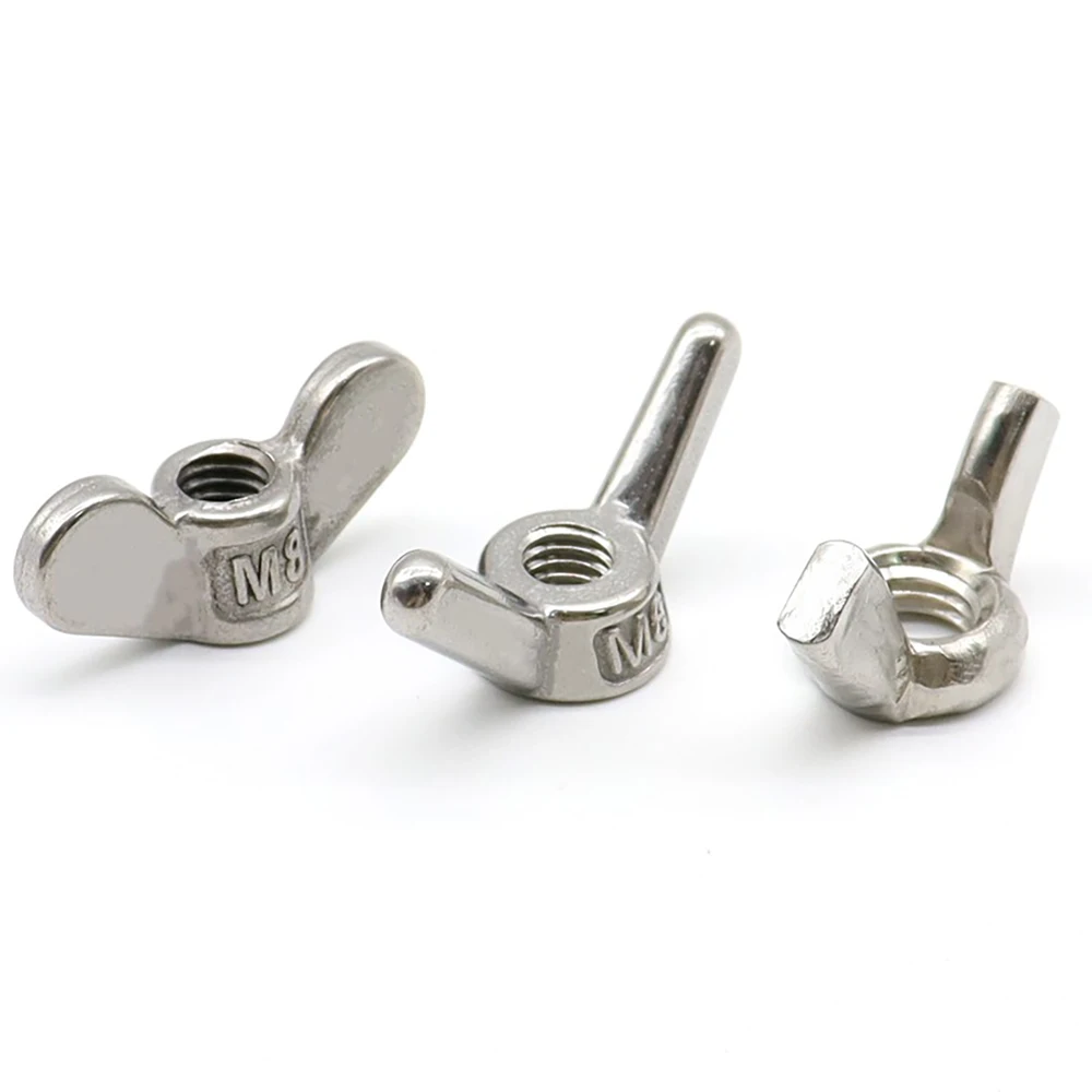 50Pcs Wing Nuts Assortment Kit – 304 Stainless Steel, DIN 315, Hand Twist Hardware Fasteners – Choose Size: M3, M4, M5, M6, M8, Or M10