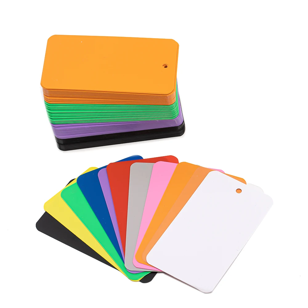50 Teile/los Blank Matte PVC Tags Kunststoff Abdichtung Hängen Kleidungsstück Klar Kunststoff Mit Loch Matt Für Schmuck Dekorieren – Detail 9