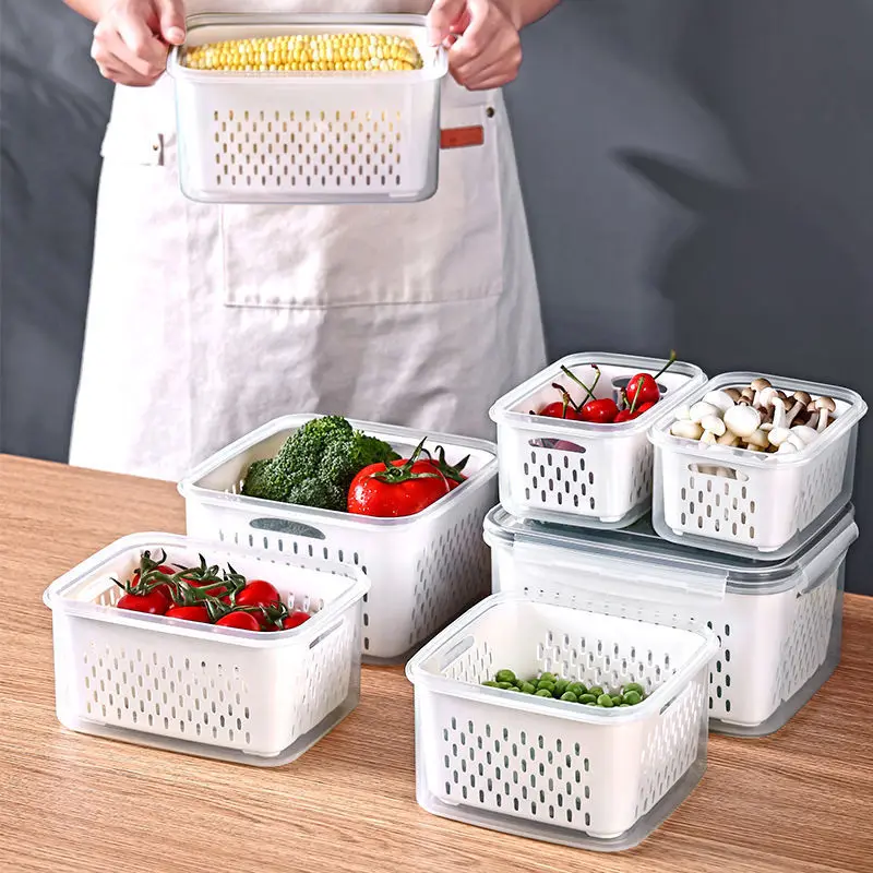 Caja de almacenamiento para refrigerador, organizador de nevera fresca,  contenedores de almacenamiento de alimentos de frutas y verduras, despensa,  organizador de cocina organizador refrigerador organizador frigorifico -  AliExpress