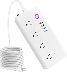 WiFi - Enabled Smart Power Strip with 4 Outlets and 4 USB Ports - US Type C