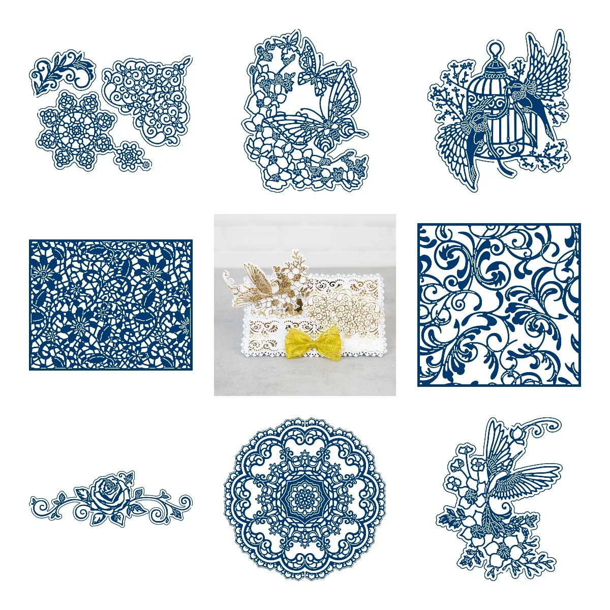

Over The Edge Lace Butterflies Cutting Dies Scrapbook Diary Decoration Embossing Template DIY Greeting Card Handmade 2023 New