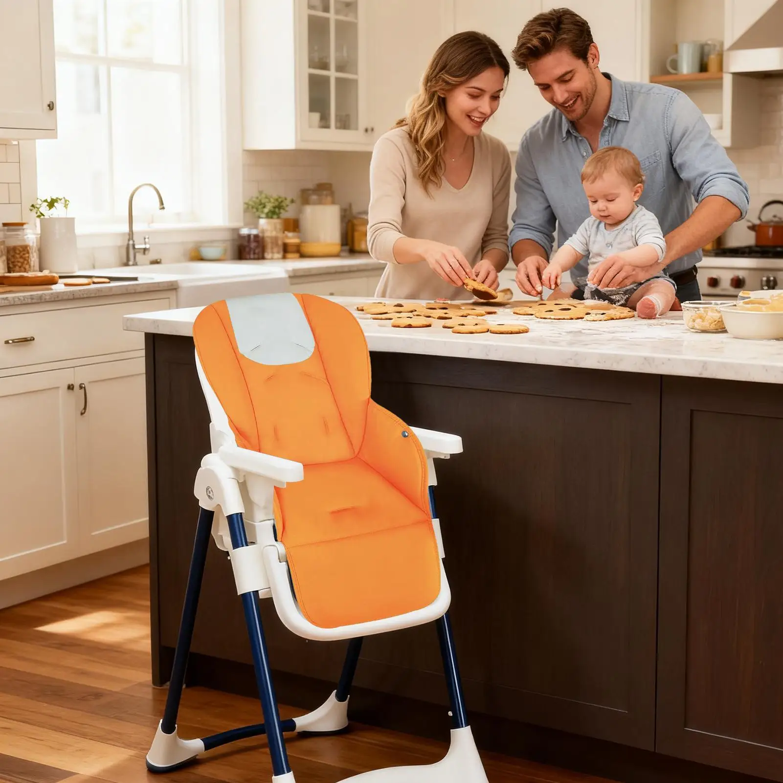 하이 체어 커버 교체 어린이 안전 식사 액세서리 소년 소녀 아들들을 위한 식사 좌석용 PU 가죽 패딩 쿠션