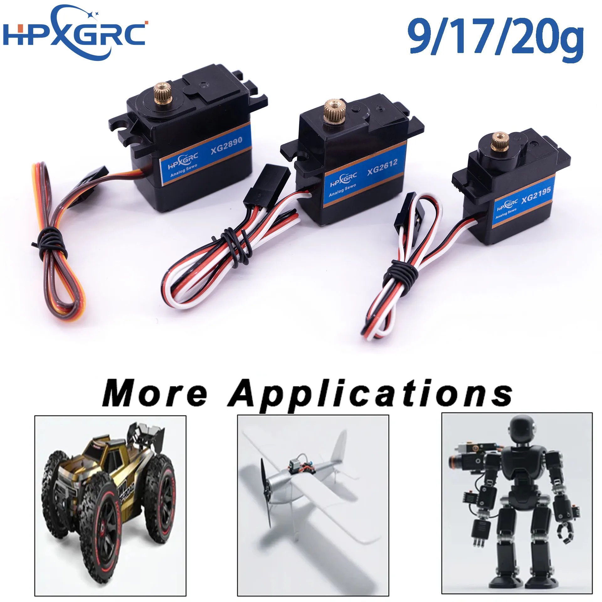 Servo RC 9G 17G 20G Etanche pour Planeur Avion Helicoptere