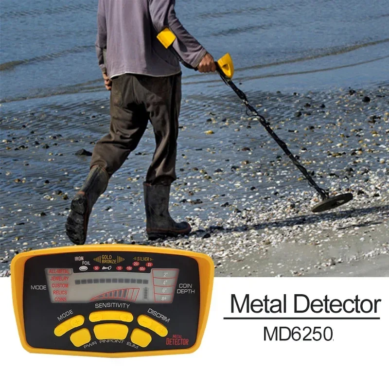 MD6250 Professional Metal Detector High Performance Underground Metal Detector Hunter Underwater Detect Jewelry Coins All