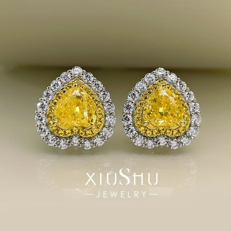 

Gaoding бриллиантовые серьги в виде серебряного порошка, женская любовь, редиан, измельченный лед, импортная высокоуглеродистая технология G