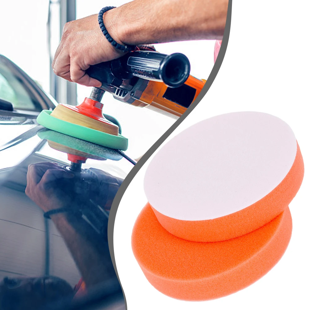 2pcs/set 5inch 125mm Sponge Polishing Pads Buffing Pad Flat Waxing Pad Removes Scratches Cleaning Tool For Car Repair