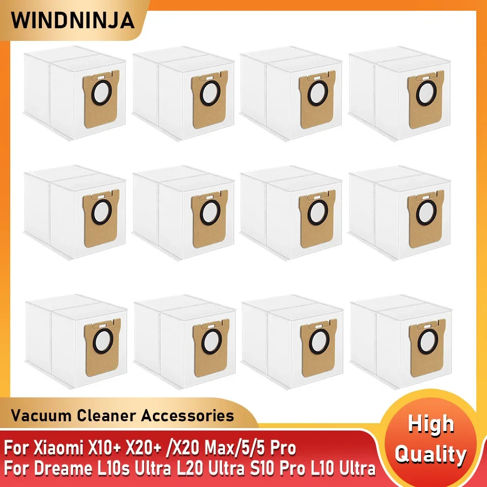 كيس غبار لـ Dreame S10 Pro/L10s Ultra/L20 Ultra/L30 Ultra/L20 Pro/S20 Pro لجزء مكنسة الروبوت Xiaomi X10+/X20+/M30S/M40/5 Pro