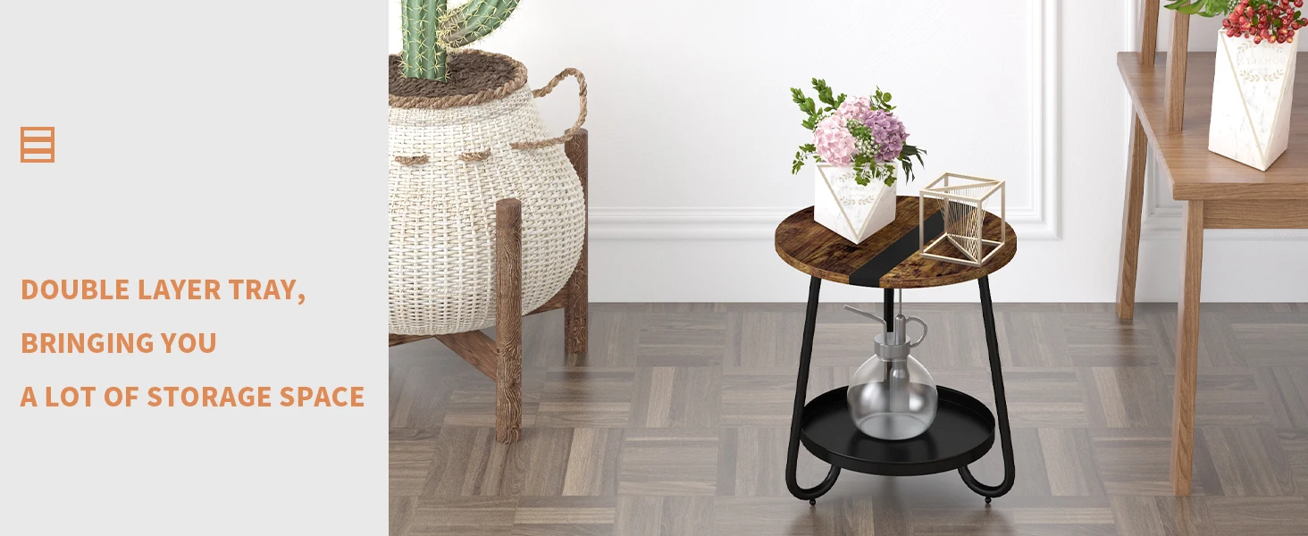 round coffee table in living room