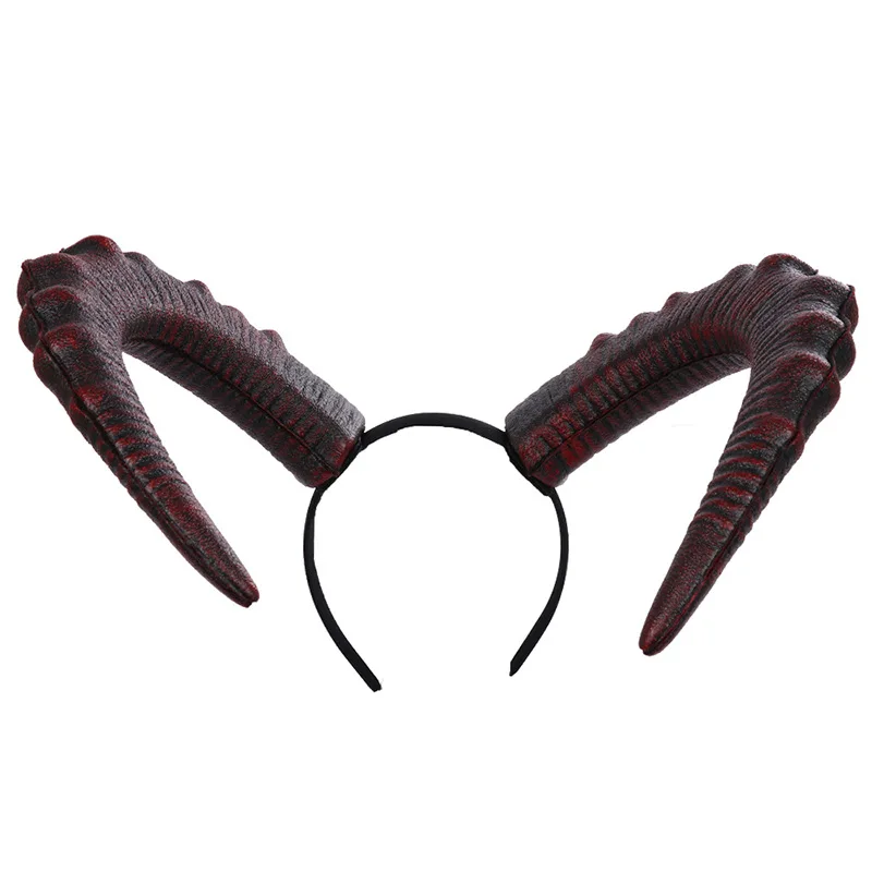 Halloween headband Devil Demon Horns Halloween Headband Costume Satan Accessory Evil Queen Headpiece Women Gothic Cosplay Props For Girls