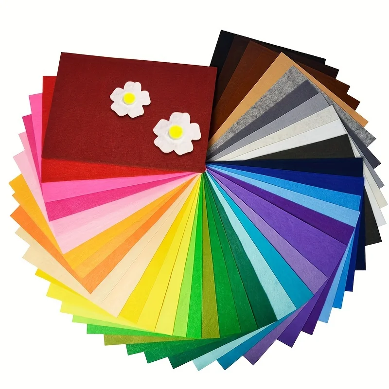 22pcs 6x6&7.8x11.8 Inch Premium Non-Woven Felt Sheets for Crafts 2mm Thick Durable Polyester Blend Assorted Colors Craft Felt felt fabric sheet