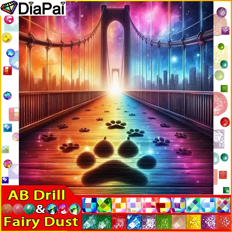 Diamond Painting DIAPAI Fairy Dust AB Full Square/Round Drill 5D DIY "Rainbow Bridge" Daimond Embroidery Rhinestone Cross Stitch diamond painting,diamond painting accessories