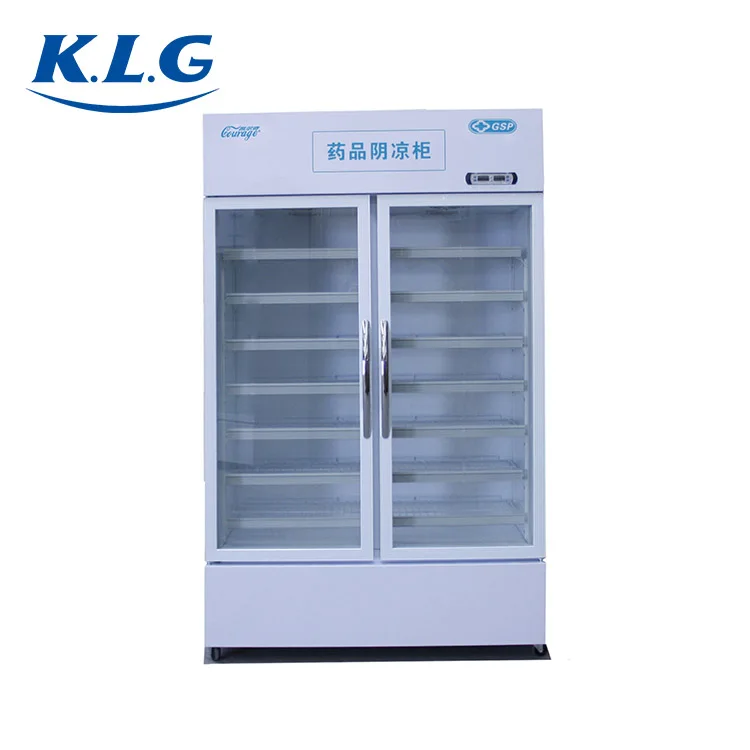 Medicine Double Doors Cool Display Cabinet Upright Cooler Freezer