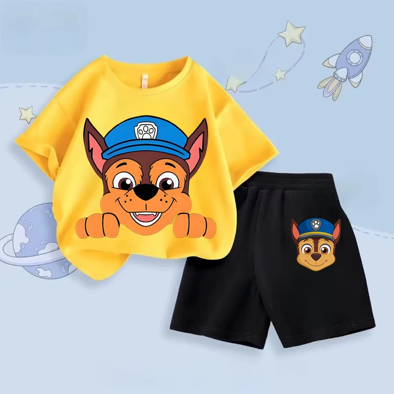 PAW Patrol Children's T-shirts Sets Boys Summer Short Sleeve Shorts Two Piece Sets Kids Outfits Breathable Casual Clothes Set 5