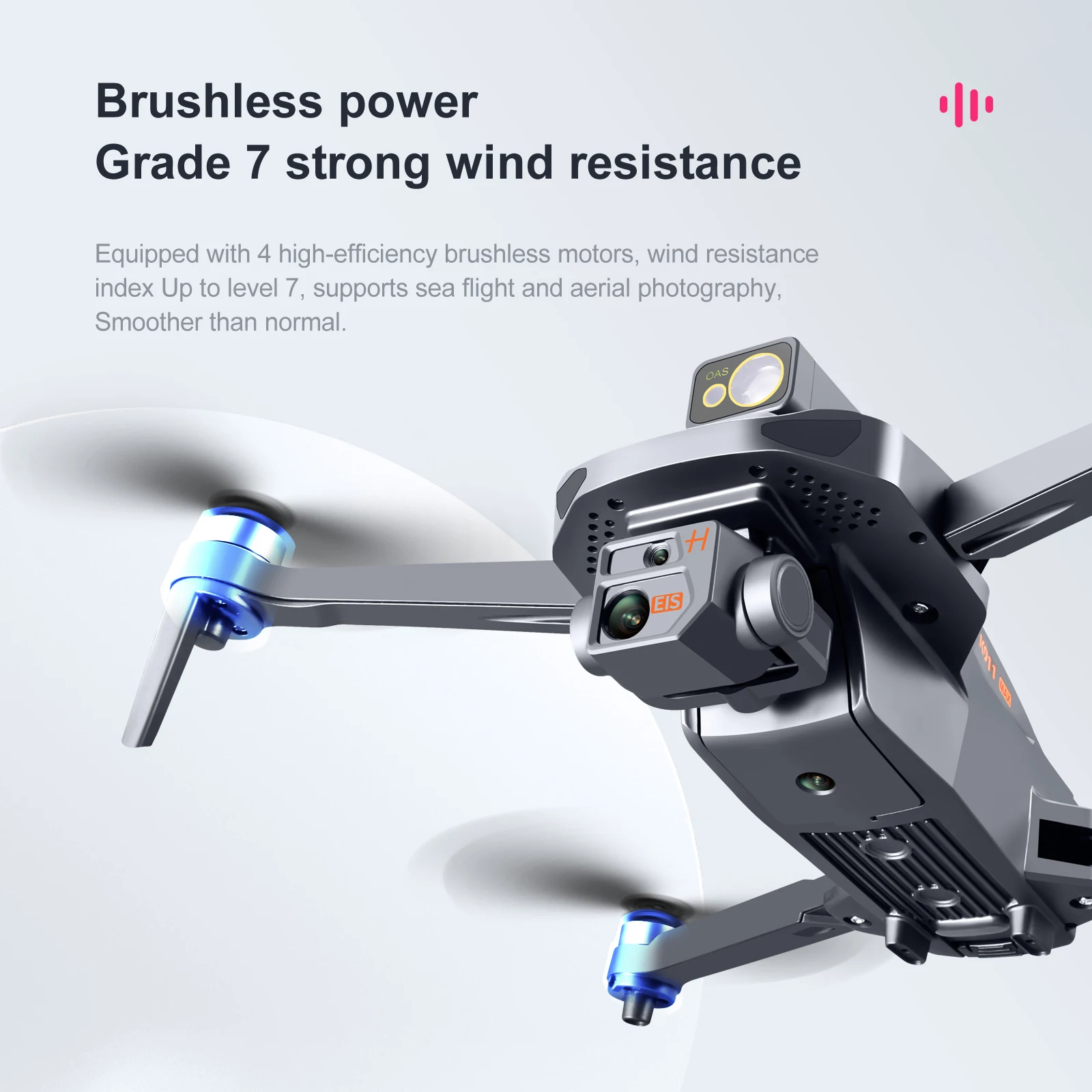 K911 MAX GPS Drone, Grade 7 strong wind resistance Equipped with 4 high-efficiency brushless motors, wind resistance