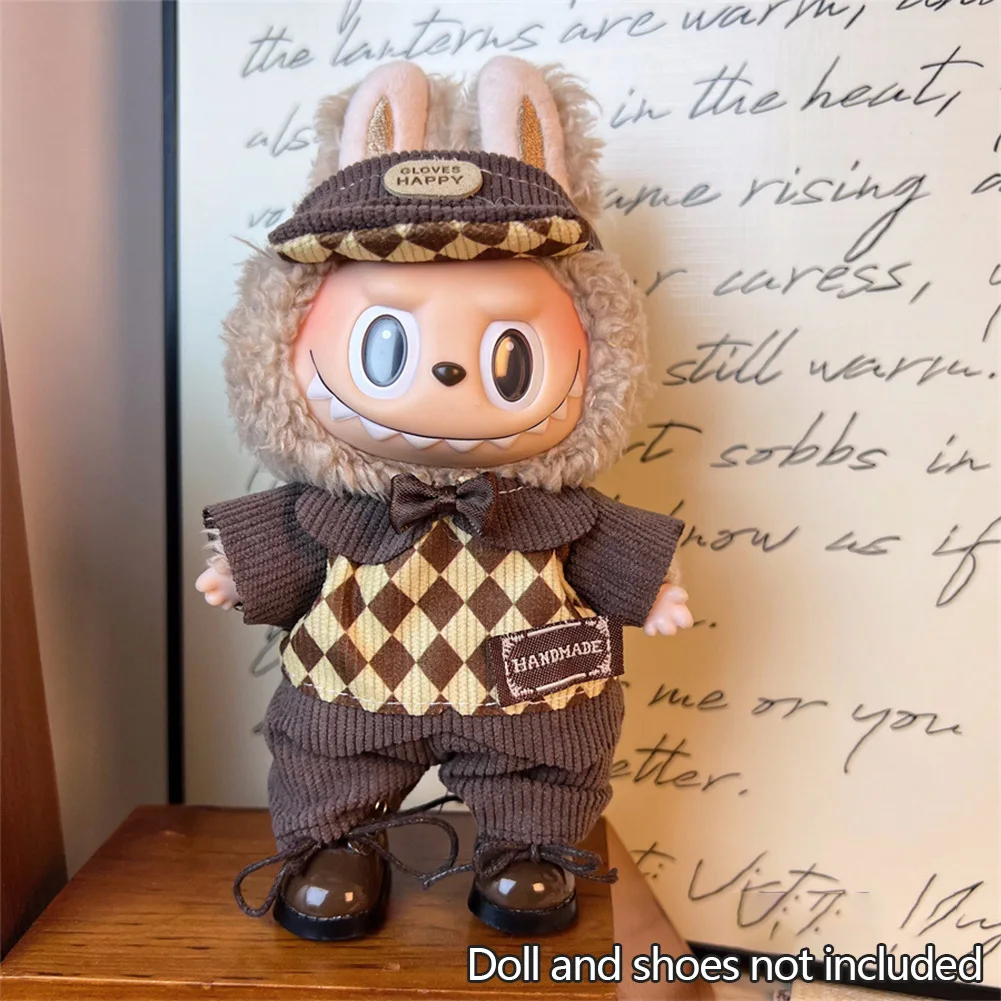 thumbnail image 1 of Ropa y accesorios para minimuñecos de peluche de 17 cm para Kpop coreano Exo Labubu Idol V1 V2, conjunto de suéter y diadema, regalo de ropa, 1 of 5