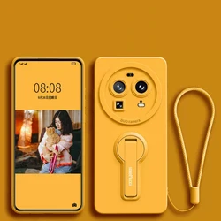 Silicone Phone Case with Holder and Enhanced Camera Protection for OPPO FindX9Pro (Yellow (Holder))
