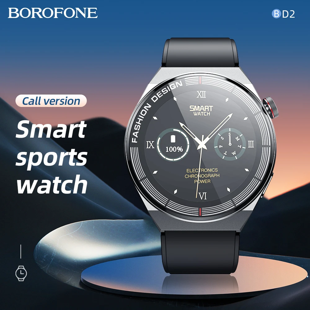 

BOROFONE Smart Watch Circular HD Screen Bluetooth Call HeartRate Blood Pressure Fitness Tracket Smart Band for Smartphone